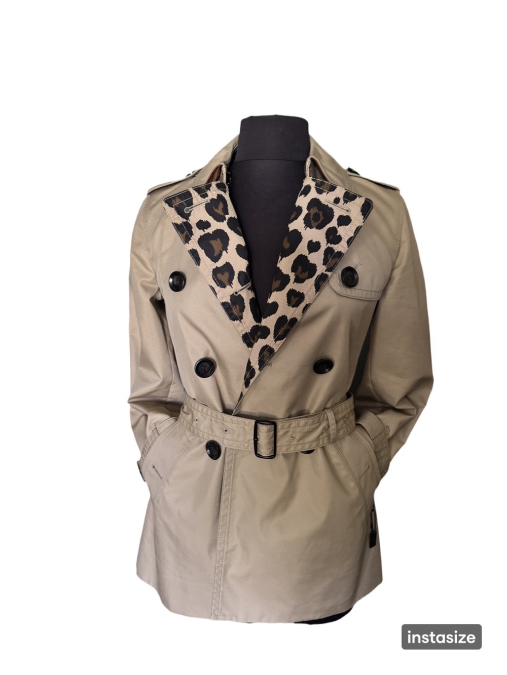 Coach Trench Coat with Leopard Lining